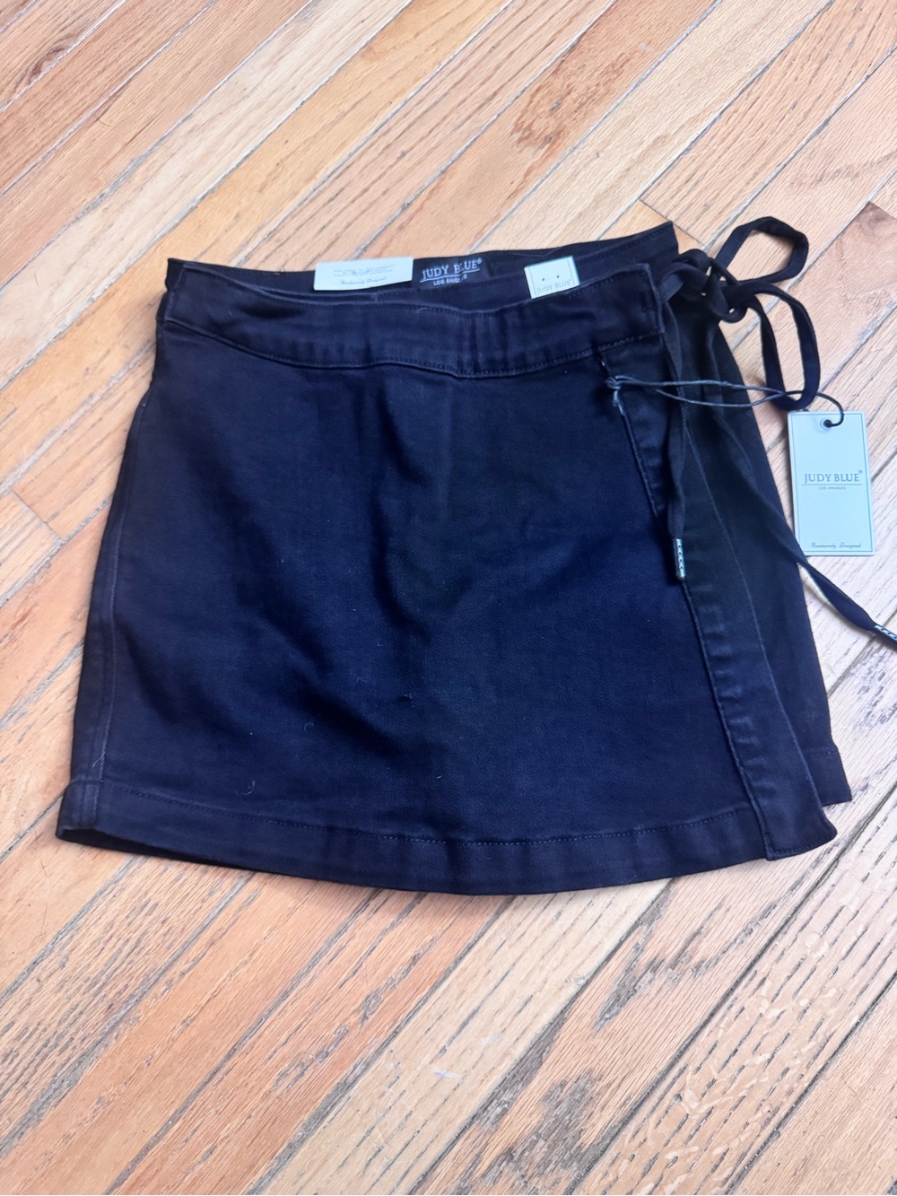 Judy Blue Black Side-Tie Wrap Mini Skirt
